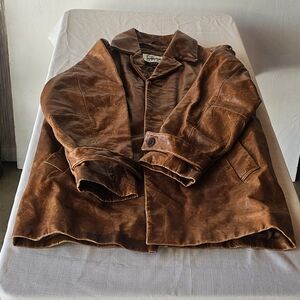Pelle Studio Tan Leather Trench Coat